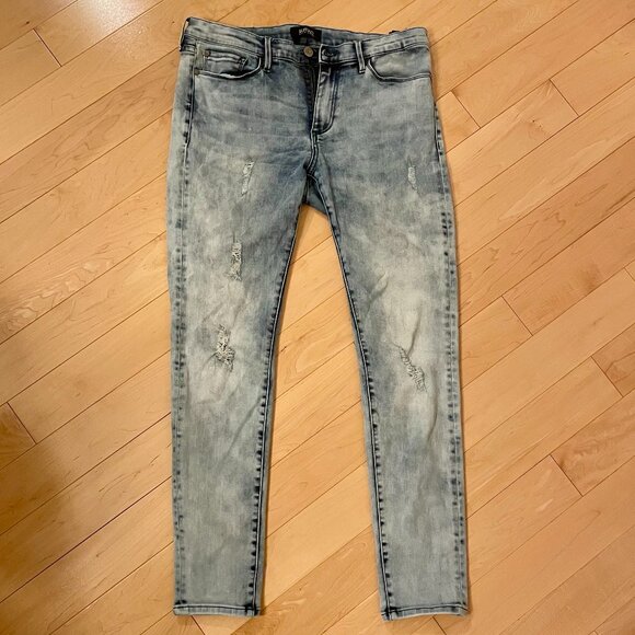 Buffalo David Bitton Faith Skinny Mid Rise Light Wash Distressed Denim Jeans - Picture 5 of 6
